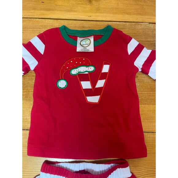 Blanks Boutique Christmas Pajamas Girls Pjs Size 18 Months V Initial - Picture 2 of 5